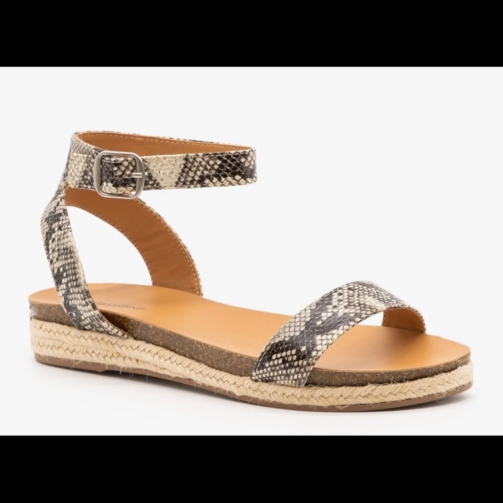 City Classified Tacoma Cream Snake Espadrilles